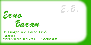 erno baran business card
